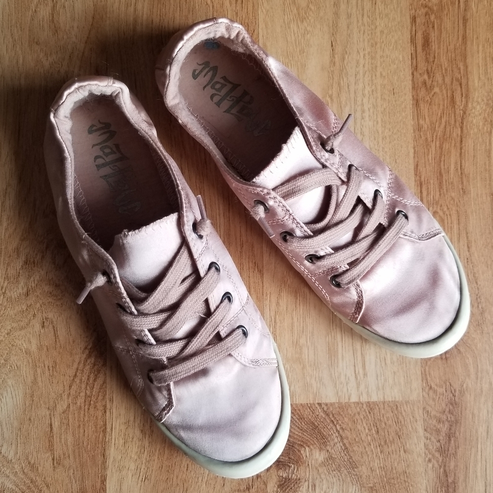 Satin Rose Gold Slip-Ons